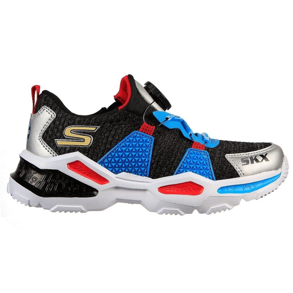 SKECHERS Boys Twist-Fit SKECH-BOTS SKYTREK Sneakers Red Blue Black Sz 11,5 New
